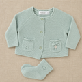 Conjunto Chaqueta y calcetines punto en verde menta