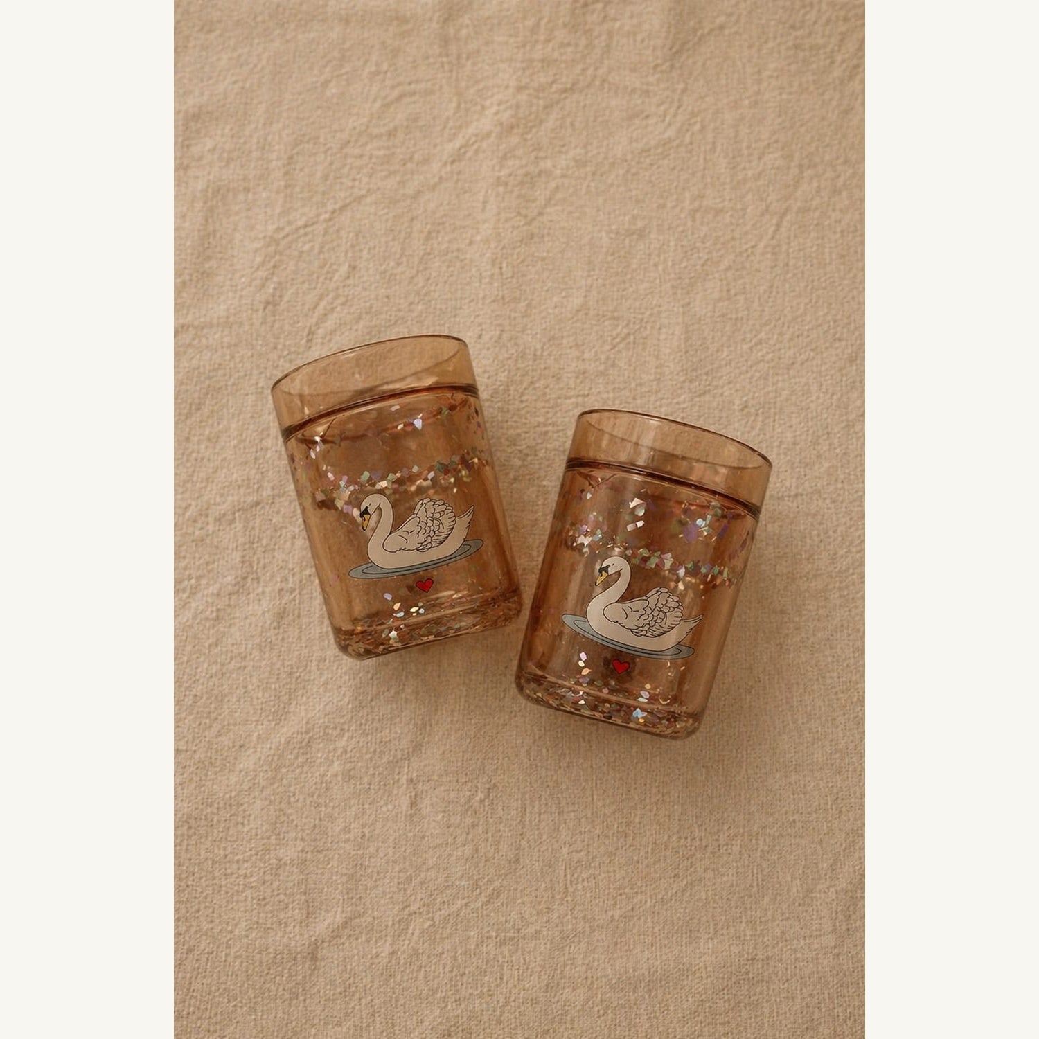 Lote 2 vasos cisne purpurina - ref. TRK-ACC-0008