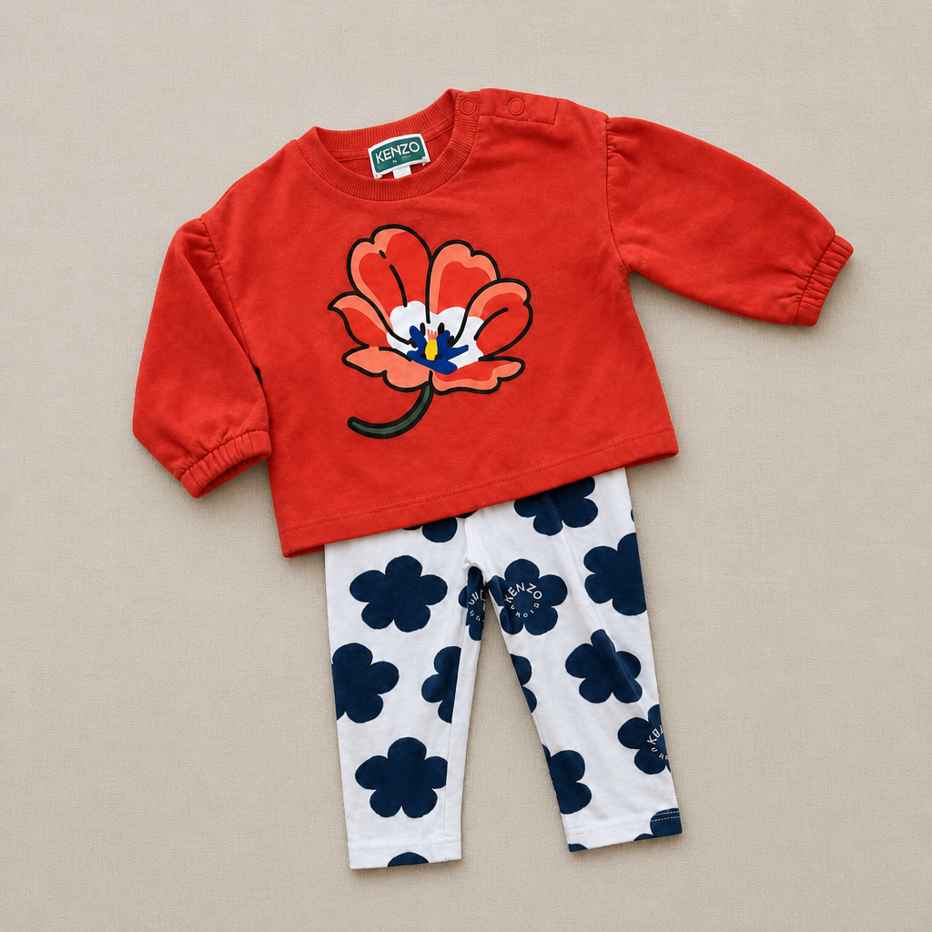 Conjunto bebé Kenzo sudadera flor y leggings 9-12m