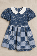 Vestido tejano Nick et Pouf con delantal patchwork