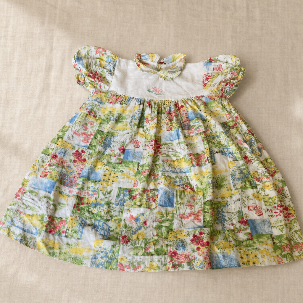 Vestido Vintage estampado patchwork floral