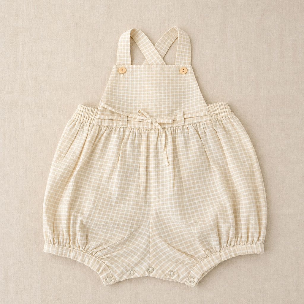 Pelele peto vichy beige