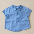 Camisa cuadros azul claro manga corta