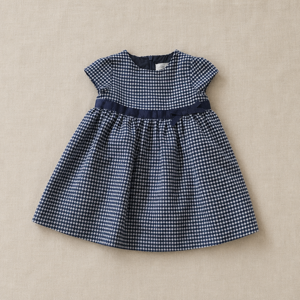 Vestido vichy azul marino