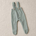 Peto de punto verde menta con tirantes y botones