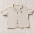 Camisa Bobo Choses beige natural con bordado pequeño