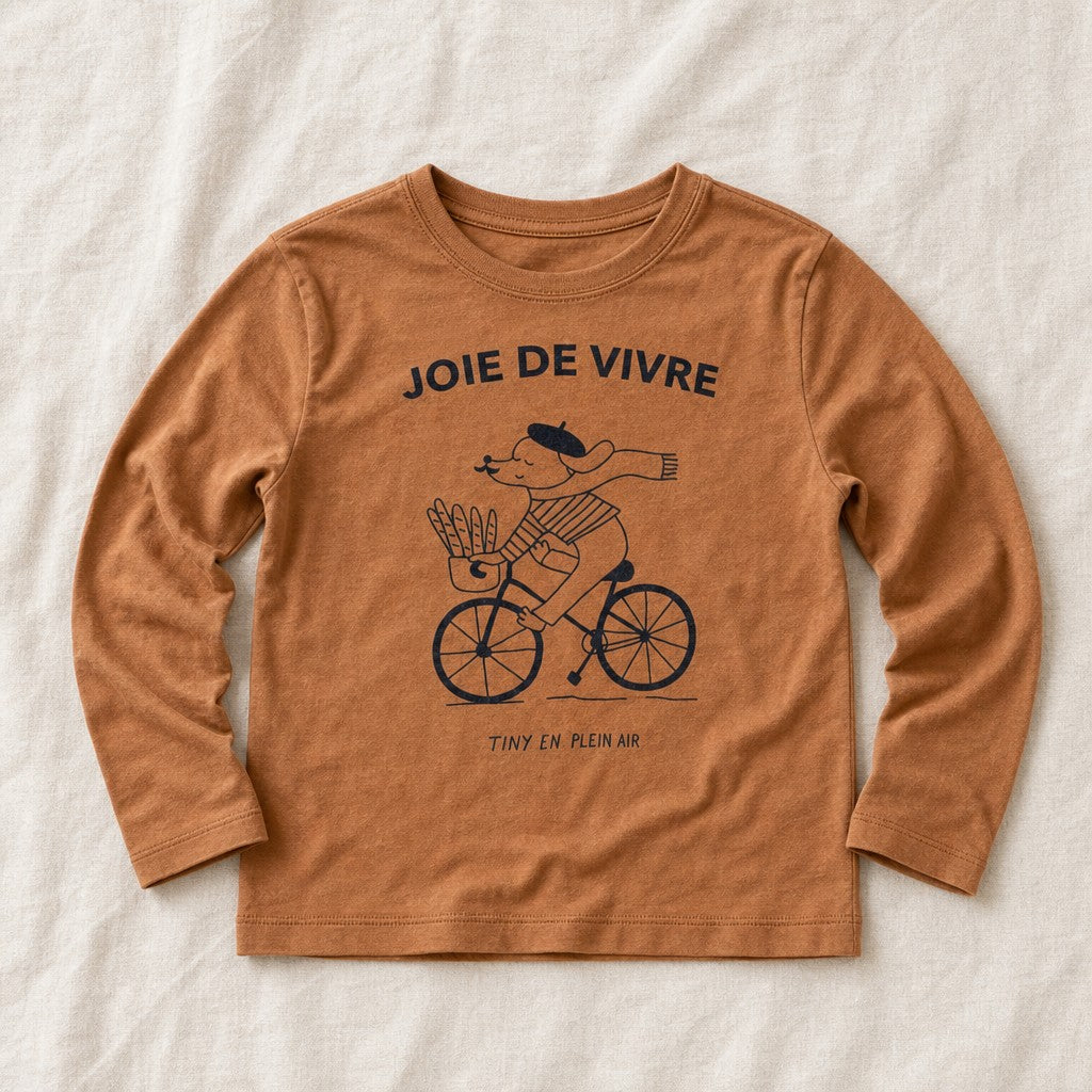 Camiseta TinyCottons x Monoprix marrón Joie de Vivre