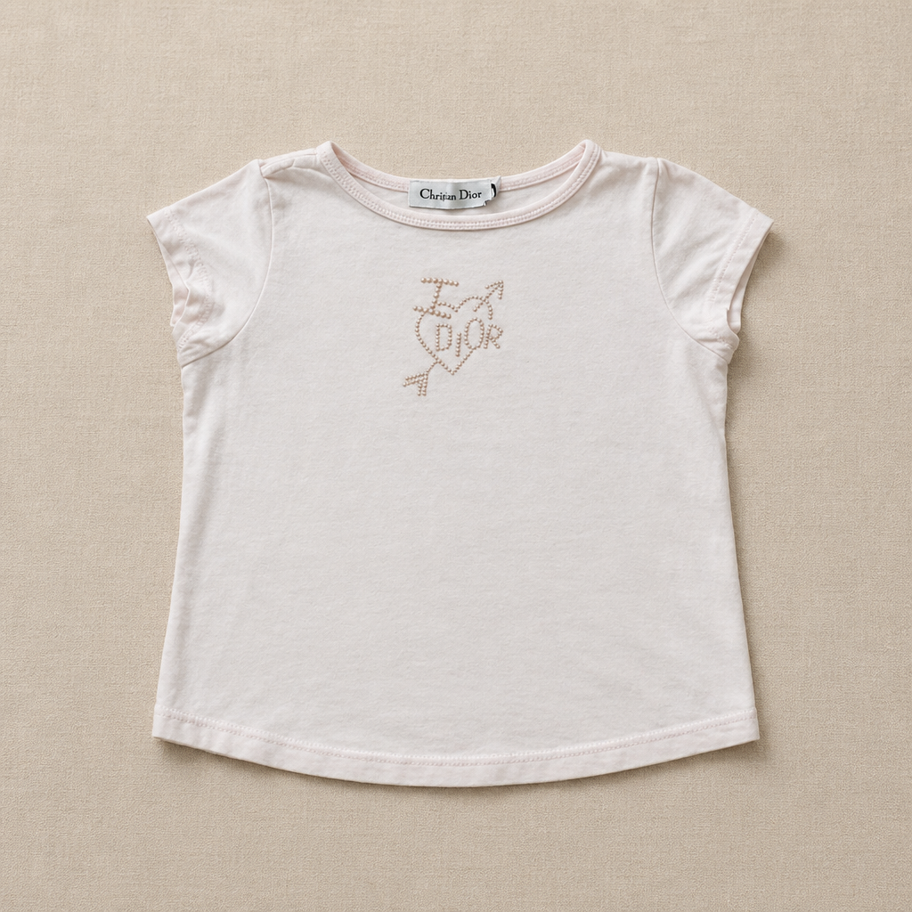 Camiseta Dior rosa claro manga corta