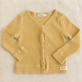 Camiseta MarMar canalé amarillo mostaza con botones