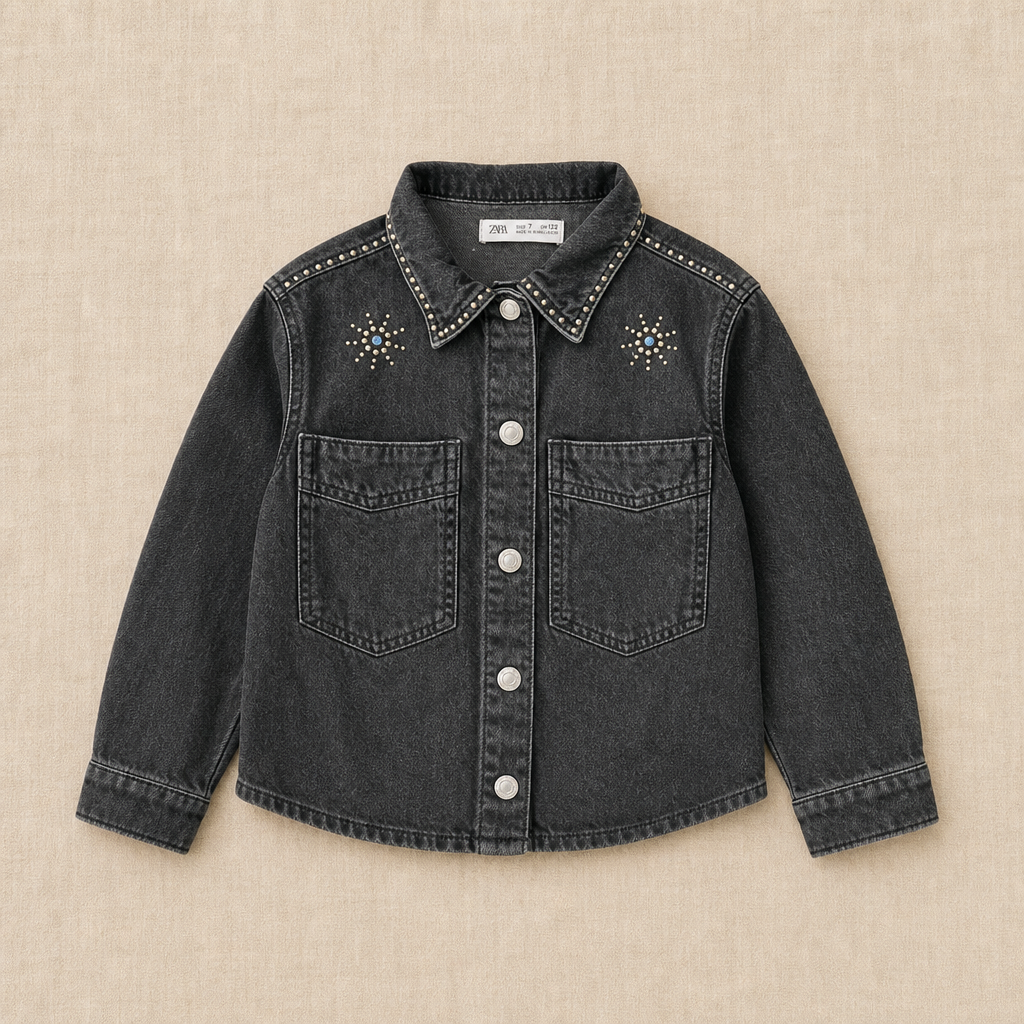 Chaqueta vaquera negra Zara con bolsillos