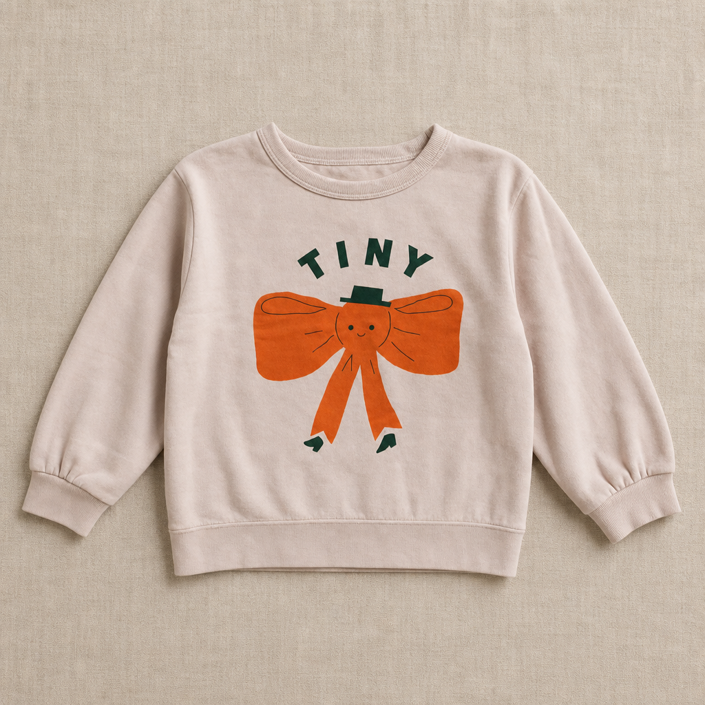 Sudadera Tinycottons rosa con lazo