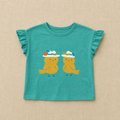 Camiseta Tinycottons turquesa con pájaros