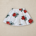 Falda Tinycottons blanca con flores rojas