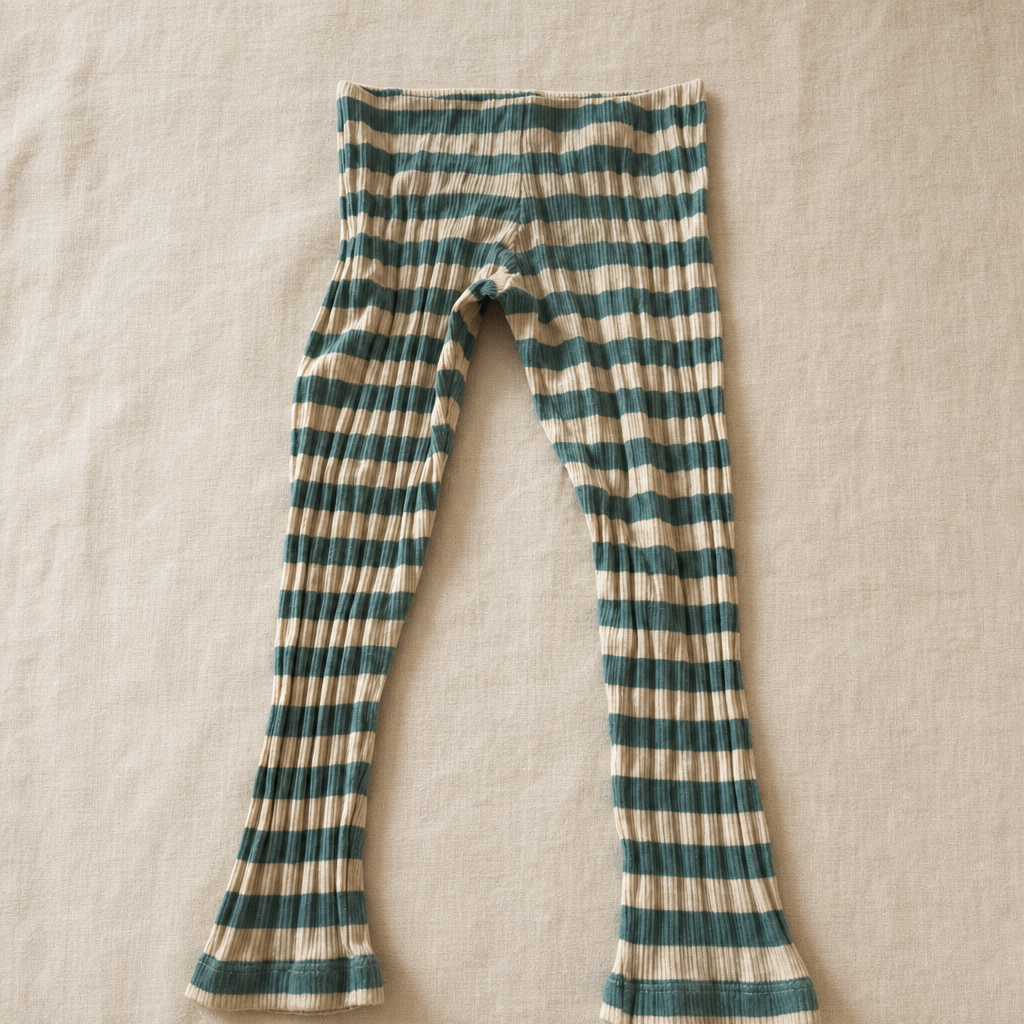 Leggings Tinycottons rayas beige y verdes