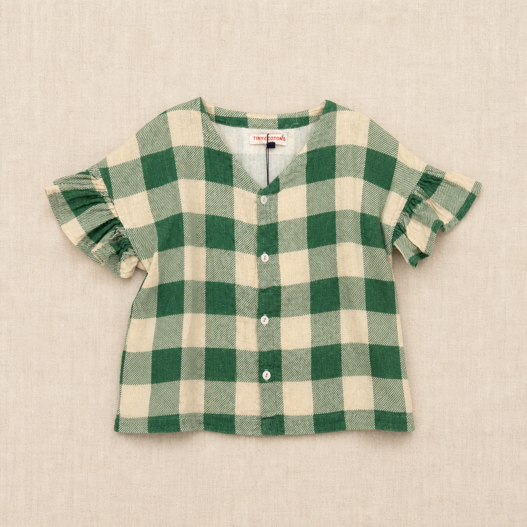 Blusa Tinycottons cuadros verdes