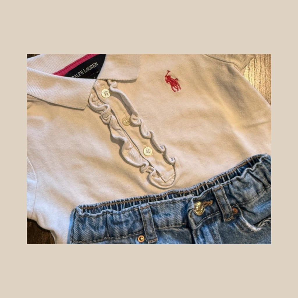 Polo Ralph Lauren blanco con poni rosa