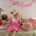 Vestido Rosa topos globos