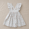 Vestido celeste flores manga volantes