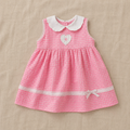 Vestido corto vichy rosa/blanco con corazón bordado