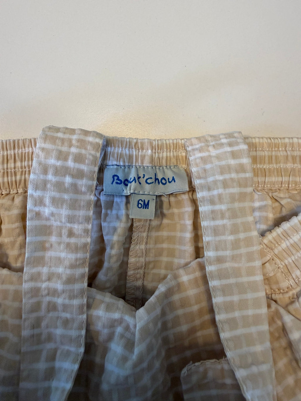 Pelele peto vichy beige