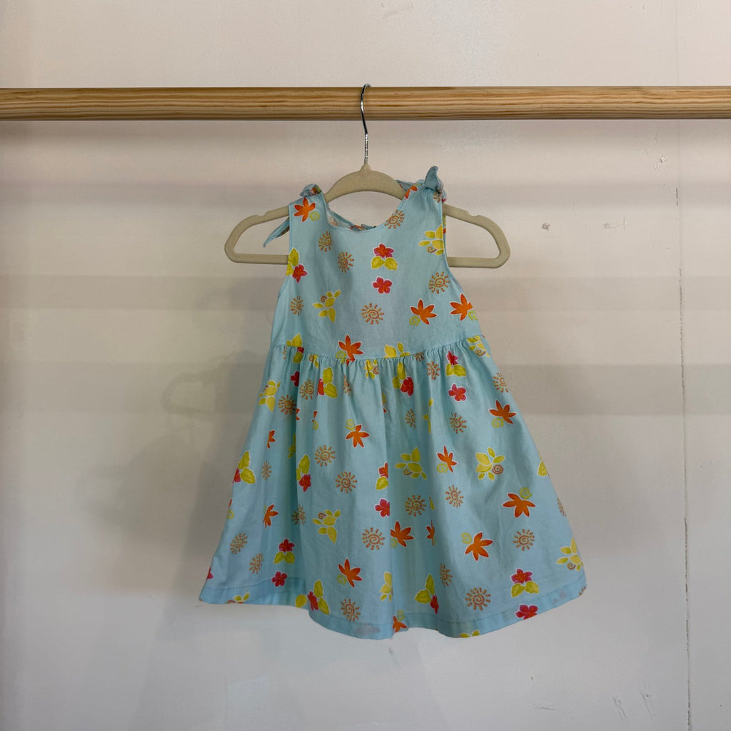 Vestido azul hojas y soles