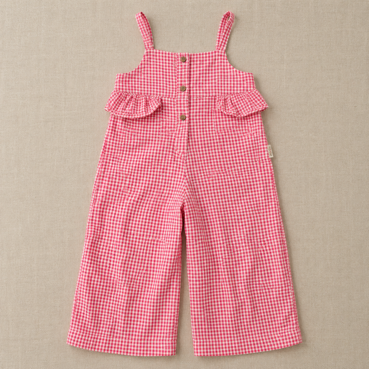 Peto cuadros vichy Cotton Fish rosa y blanco