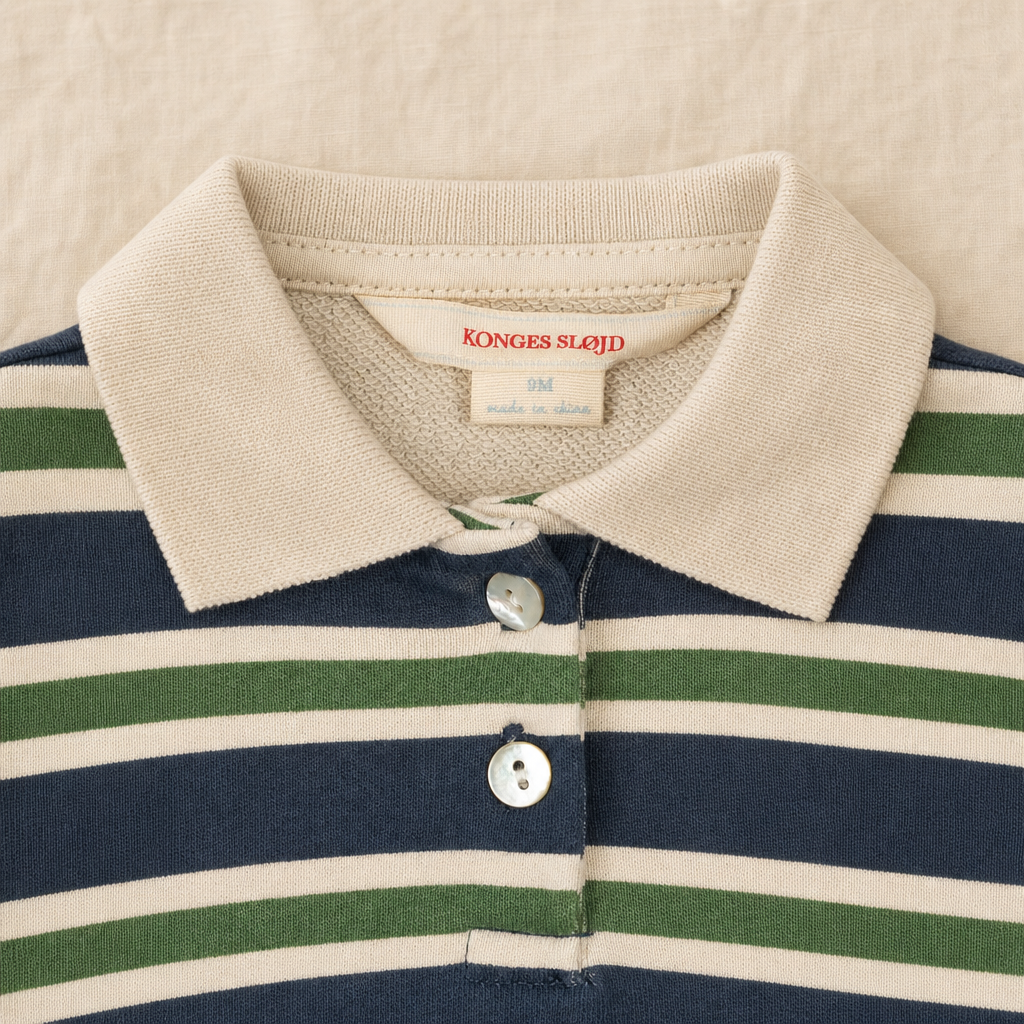 Body polo Konges Sløjd rayas azul y verde