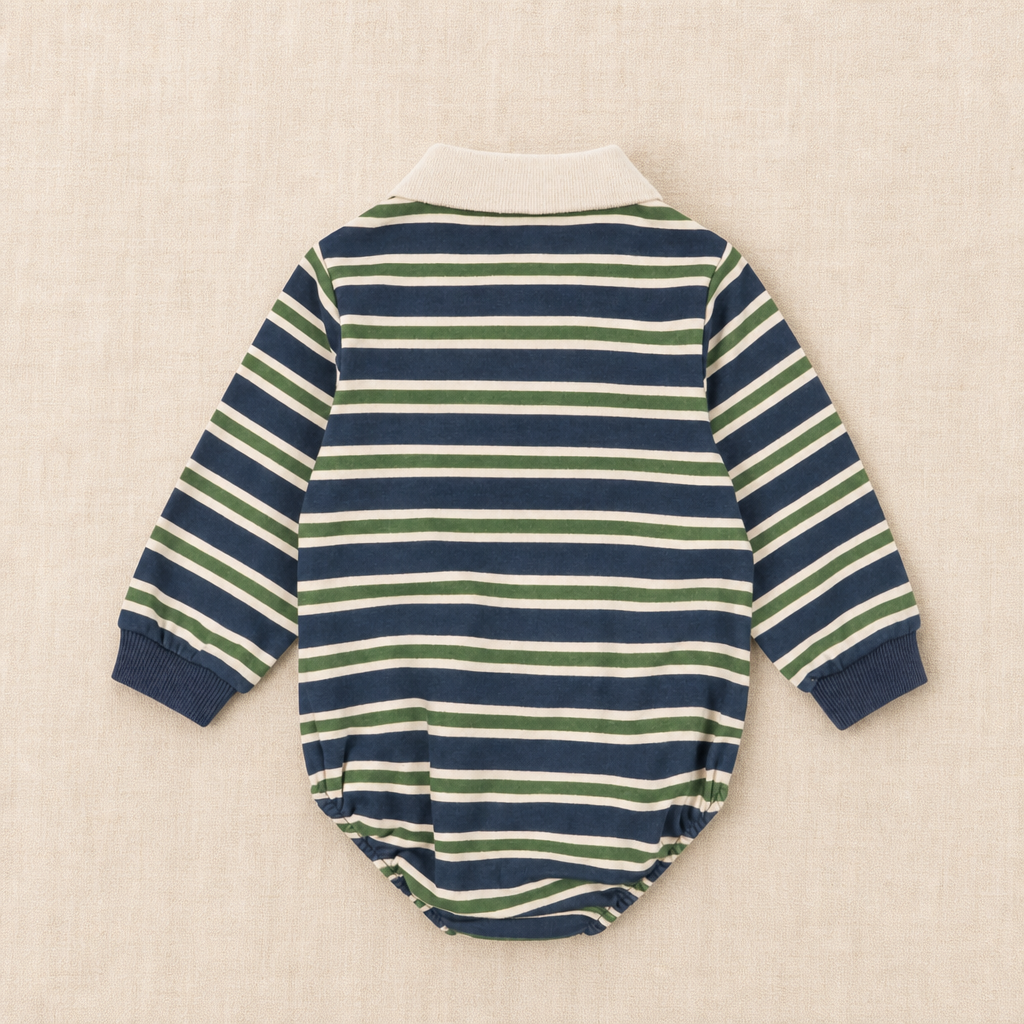 Body polo Konges Sløjd rayas azul y verde