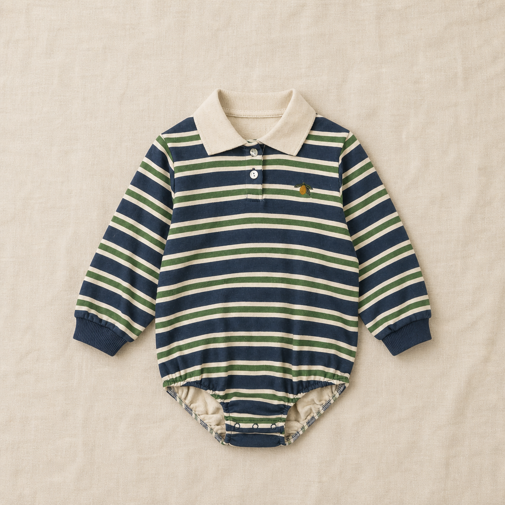 Body polo Konges Sløjd rayas azul y verde